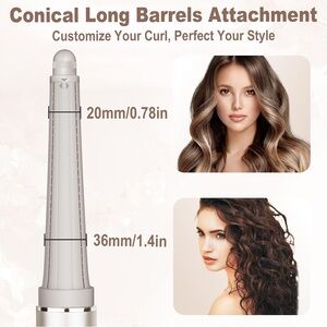 Shark FlexStyle Long Curling Iron Conical Barrels Attachment 0.78-1.4Inch